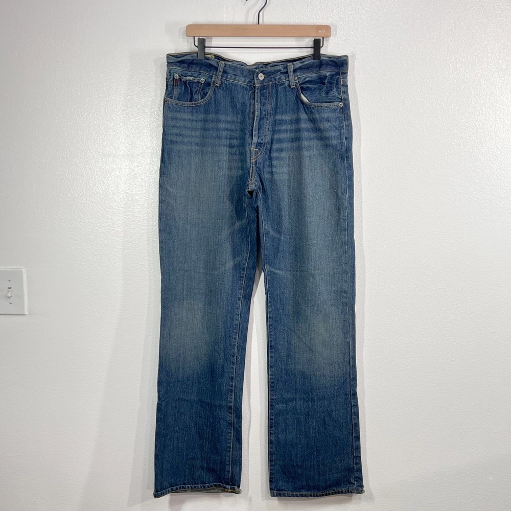 Abercrombie & Fitch Vintage 2003 Button Fly Straight Jeans Men 34x34 Blue Denim